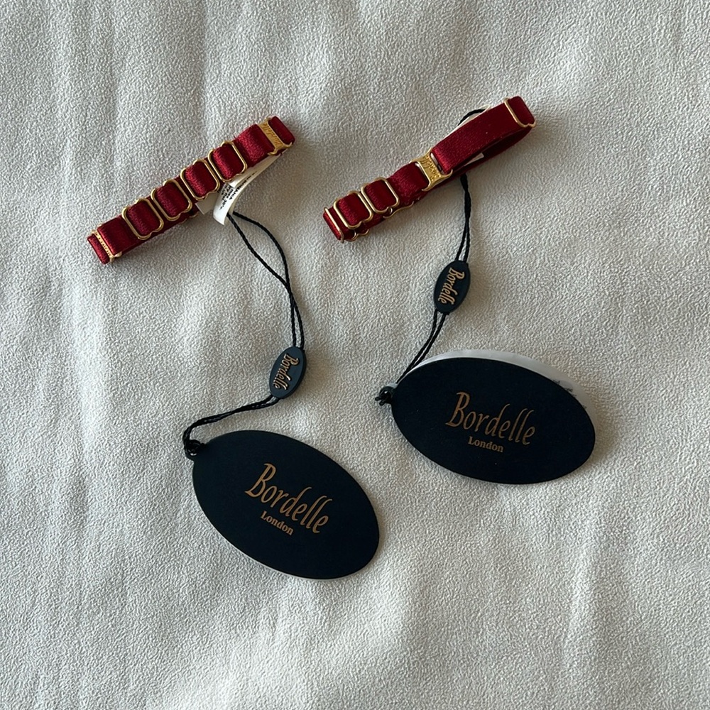 Bordelle signature strap cuffs - pair - burnt red